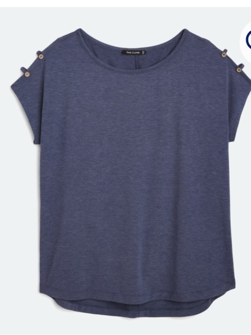 Pink Clover Mikela Short Sleeve Tee in Heather Navy